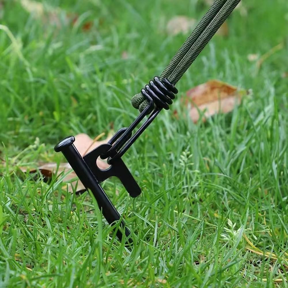 4 pezzi picchetti per tende picchetti da campeggio resistenti picchetti in acciaio forgiato punte per la decorazione del cortile, campo di neve, picnic infrangibile e flessibile