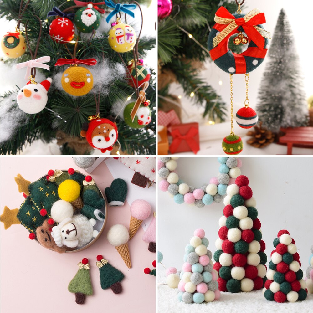 200g Yellow/Green Wool Felt Craft Kit 86 Colors DIY Wool Felt Kit Handle Wool Set Weaving Needlework Spinning Craft Kits