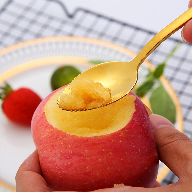 Cuillère à Dessert, cuillère, pamplemousse, fruits en forme de fruits en acier inoxydable, enfants ustensiles de table pour bébés, Gadget de cuisine accessoires de cuisine 6 pièces