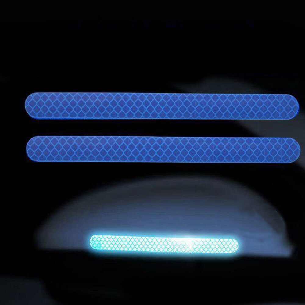 Vinyl Körper Rollenwechsler Reflektor Grafik Schwanz Sicherheit Film Auto Rückspiegel Anti-kollision Reflektierende Streifen Leuchtende Aufkleber: Blau