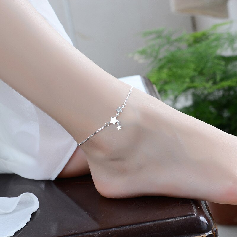 Sipengjel trendy kvinnelige fotlenker barfot hekle sandaler fotlenker armbånd på benet fot kjede smykker: Jl0016