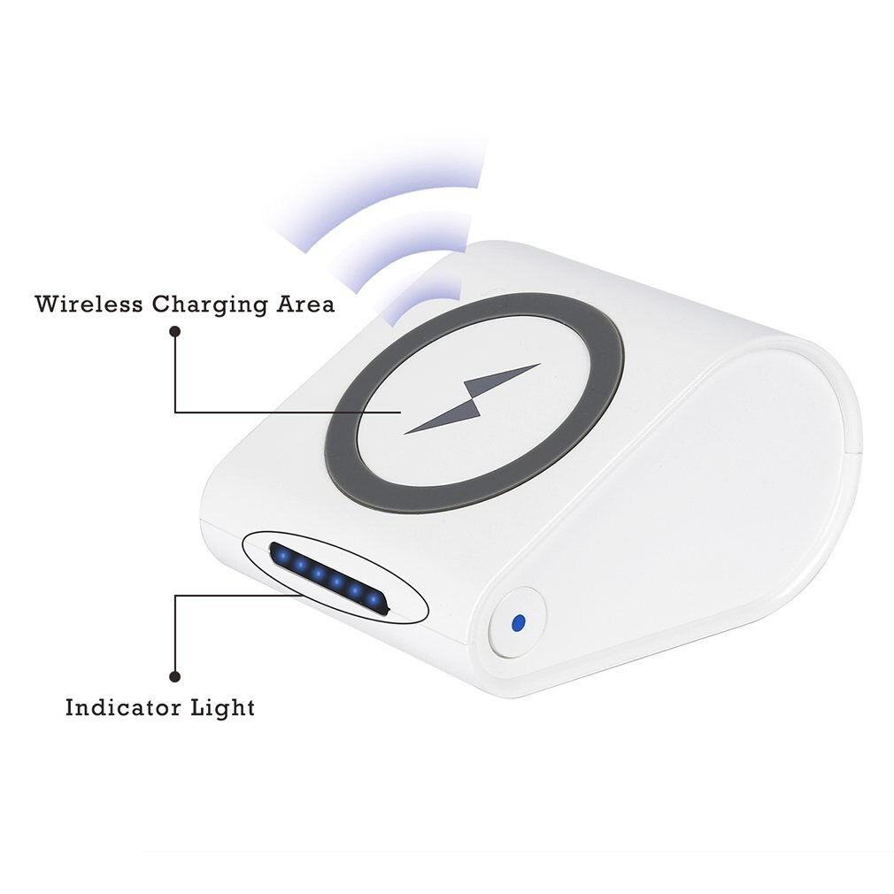 White ABS Upper and Lower Non-Slip Wireless Charging With Stand 10400mAh G800 Power Bank Charger For Mobile