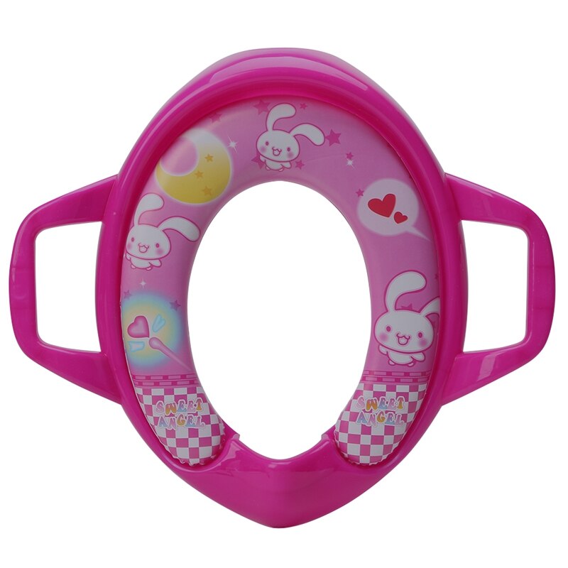 Baby børn simpel fritid interessant bærbar komfortabel spædbarn potte toilet træning børn sæde pude pude ring: Hot pink