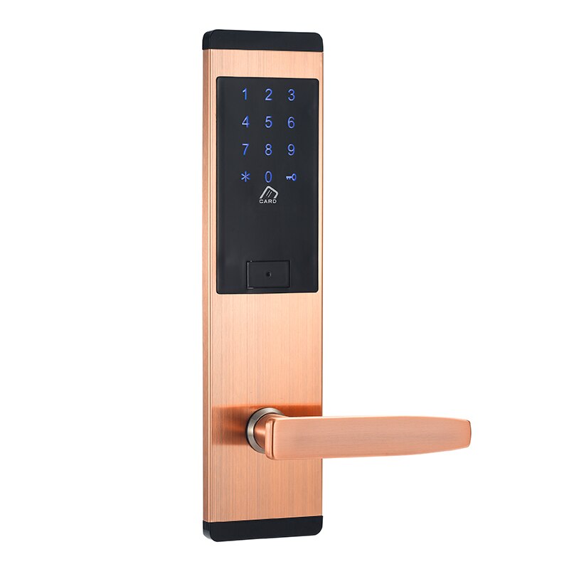 Apartment M1 Card Electronic Door Lock Fechadura Inteligente Digital Lock with Touch Keypad: Copper