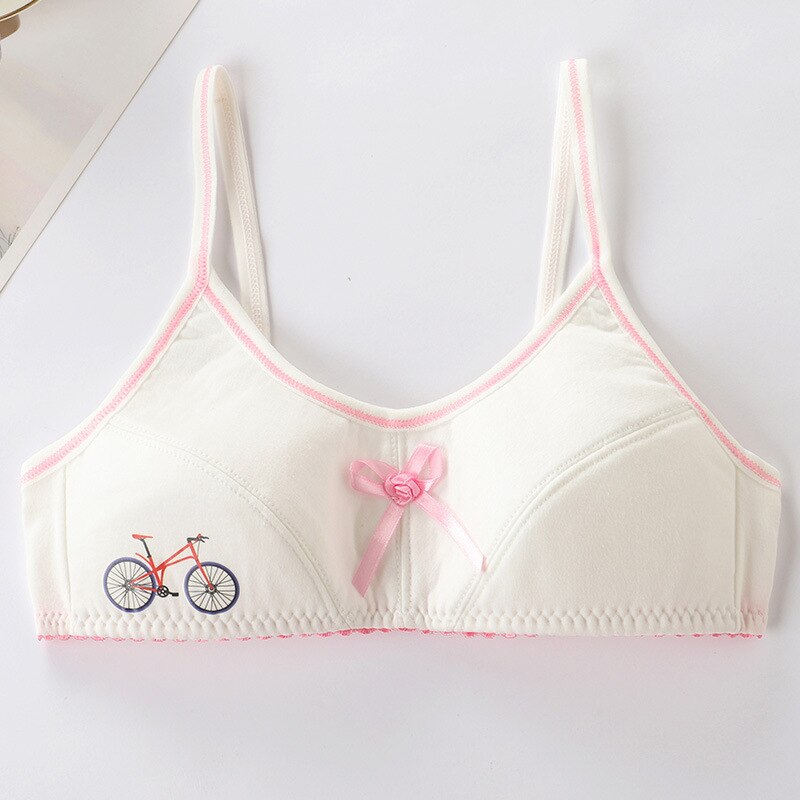 Girls Bra Teenager Breathable Underwear Cotton Training Bras Tops Crop Teens For Girls Kids Crop Tops: Pink