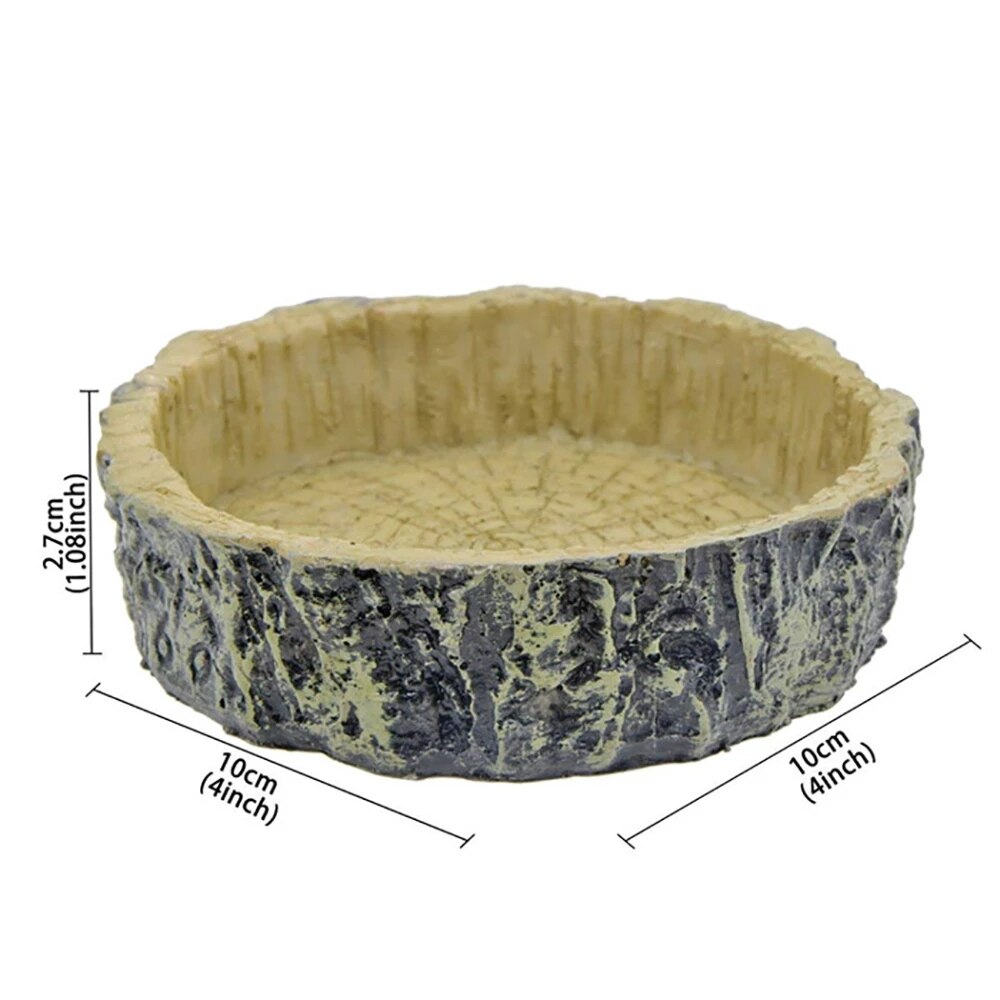 Saim Turtle Feeding Plate Reptile Feeding Bowl Crawler Pet Feeding Round Bowl Feeder Dish for Turtle Tortoise Clamping Pet Feed