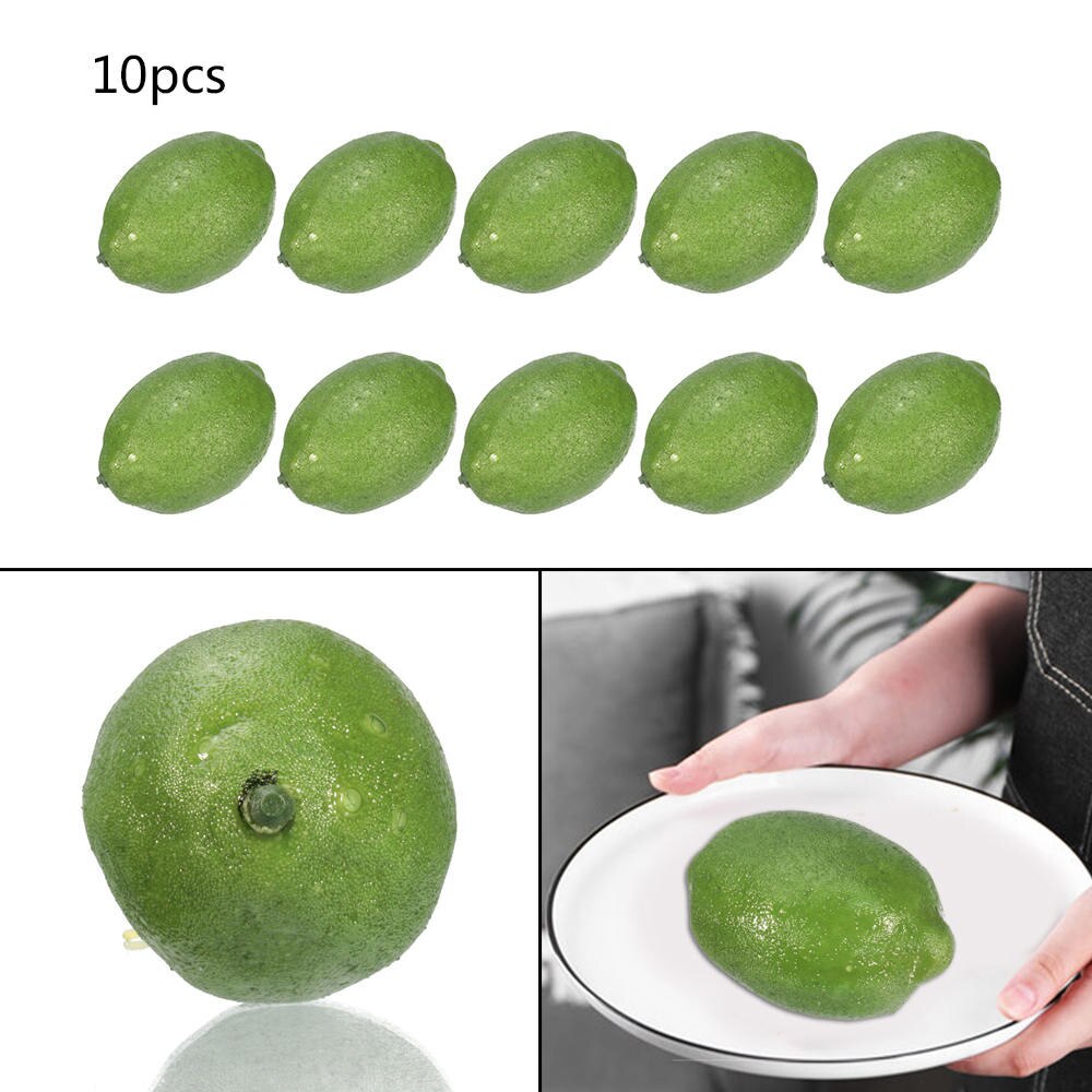 10X limones artificiales limones de plástico de imitación de decoración para el hogar manualidades limones artificiales estilo