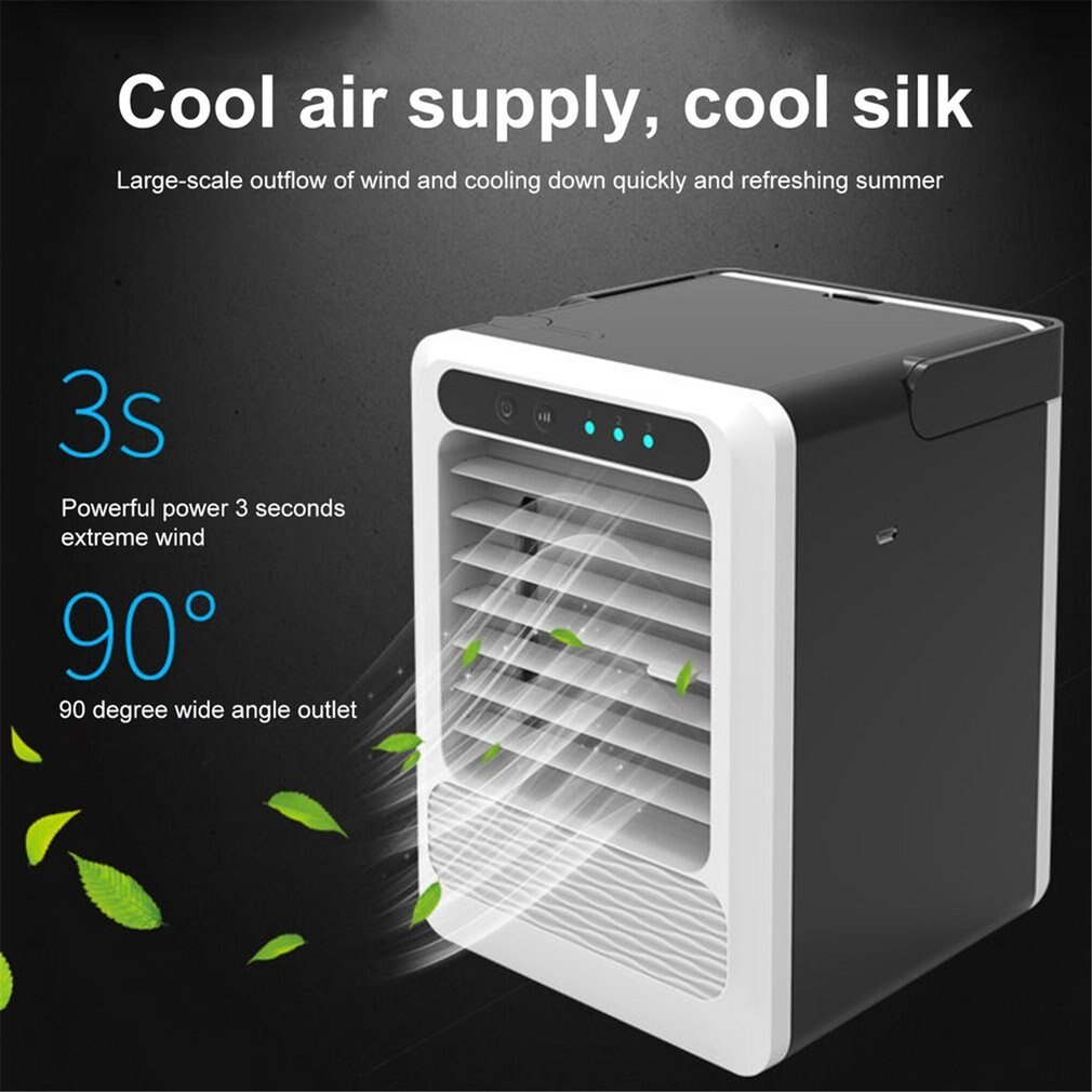 7 lys usb mini bærbart klimaanlæg luftkøler ventilator skrivebordsplads køler personligt rum luftkøler ventilator til værelse hjem 1hp: Default Title