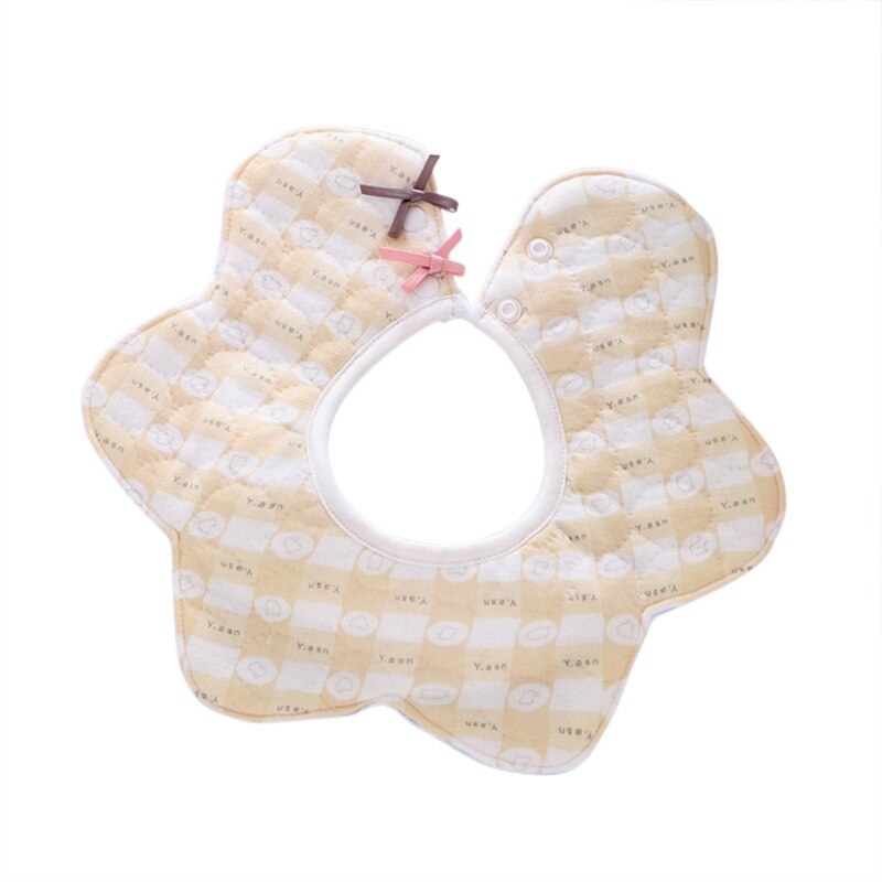 Babador para bebê, 360 graus girando três pisos de algodão infantil babadores bonito diversos impressos macio e confortável toalha para saliva do bebê: F