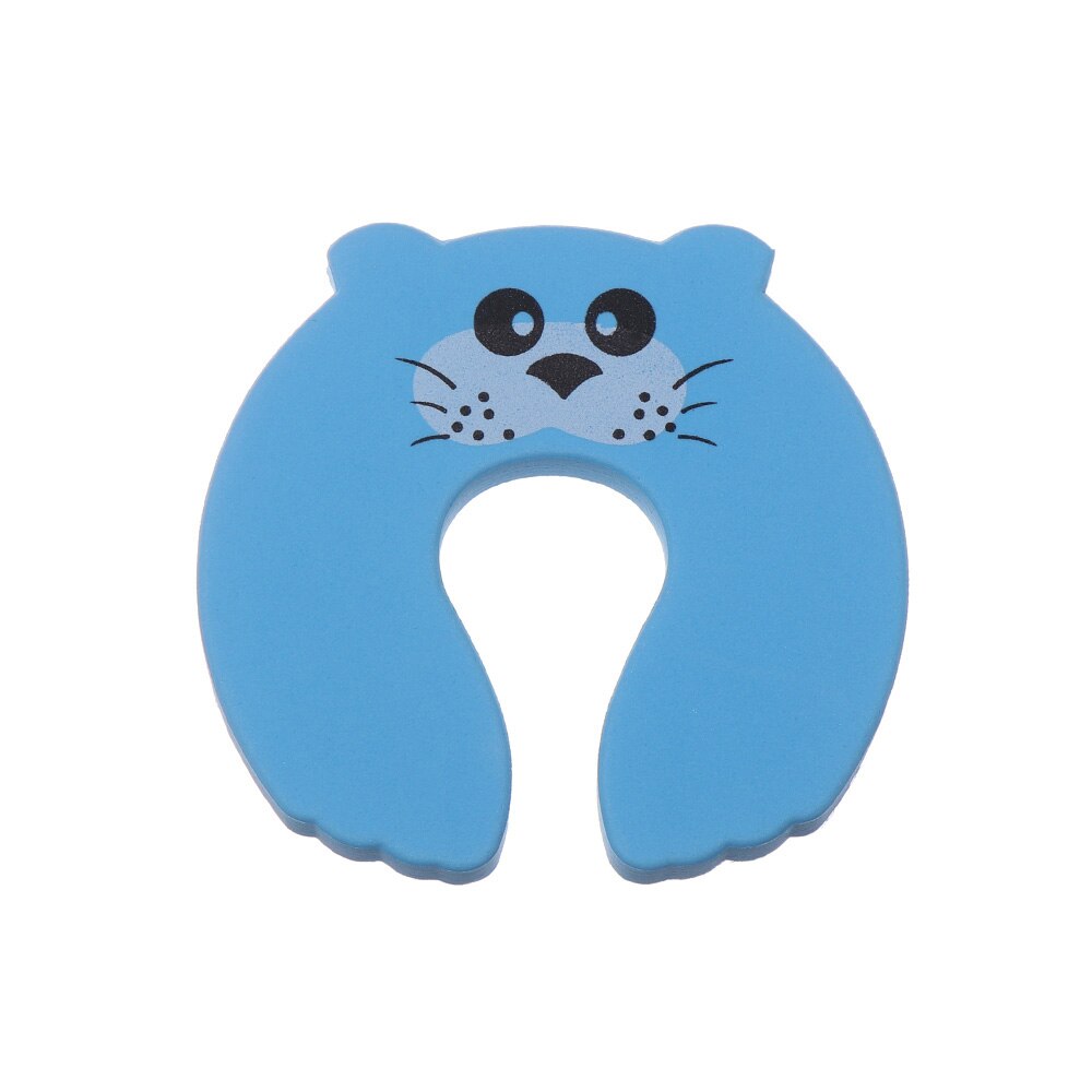 5Pcs/Set Child Safety Protection Baby Safety Cute Animal Security Card Door Stopper Baby Newborn Care Child Lock Protection: Blue Seal