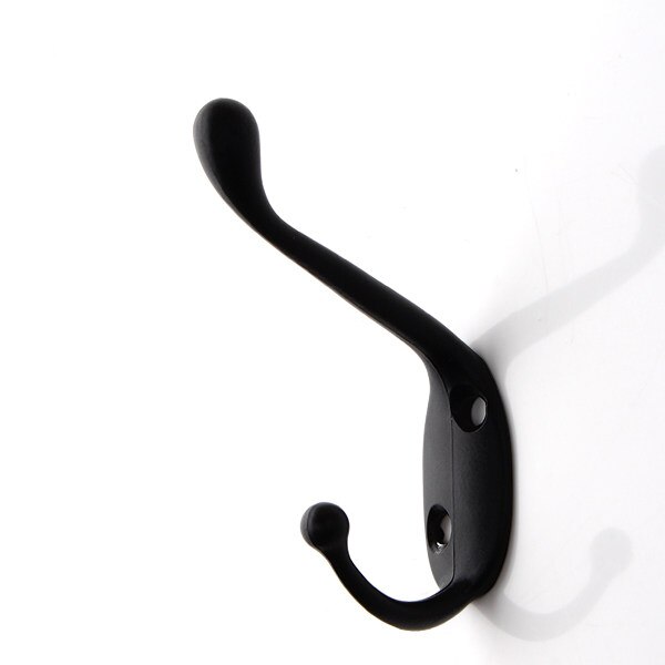 5pcs/lot Zinc Alloy Bronze Clothes Hangers Wall Hooks Coat Bag Hat Hanging Hooks Bathroom Kitchen Anitque Racks with screws: 216 Black