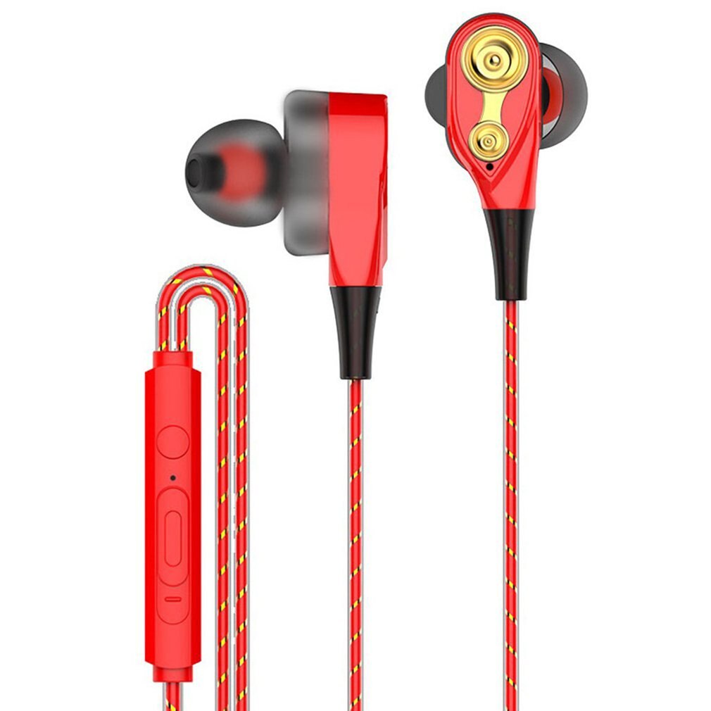 3.5mm Earphones With Microphone Dual Drive Stereo Wired Earphone In-ear Sport Portable Headset In-Ear Single Speaker: single speaker 10