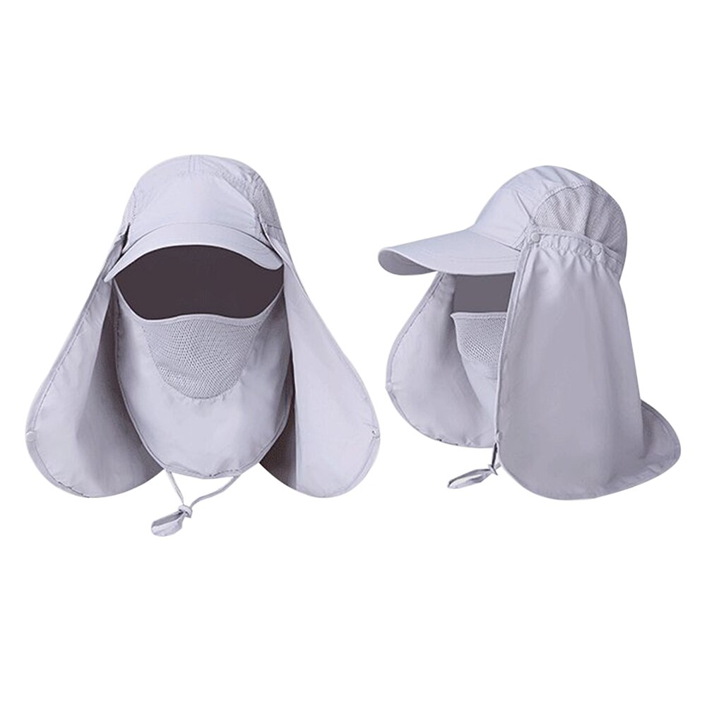 Wide Brim Hat Zip Tie Removable Mesh Face Mask Windproof Sun Protection Hiking Cycling Fishing Climbing Accessories