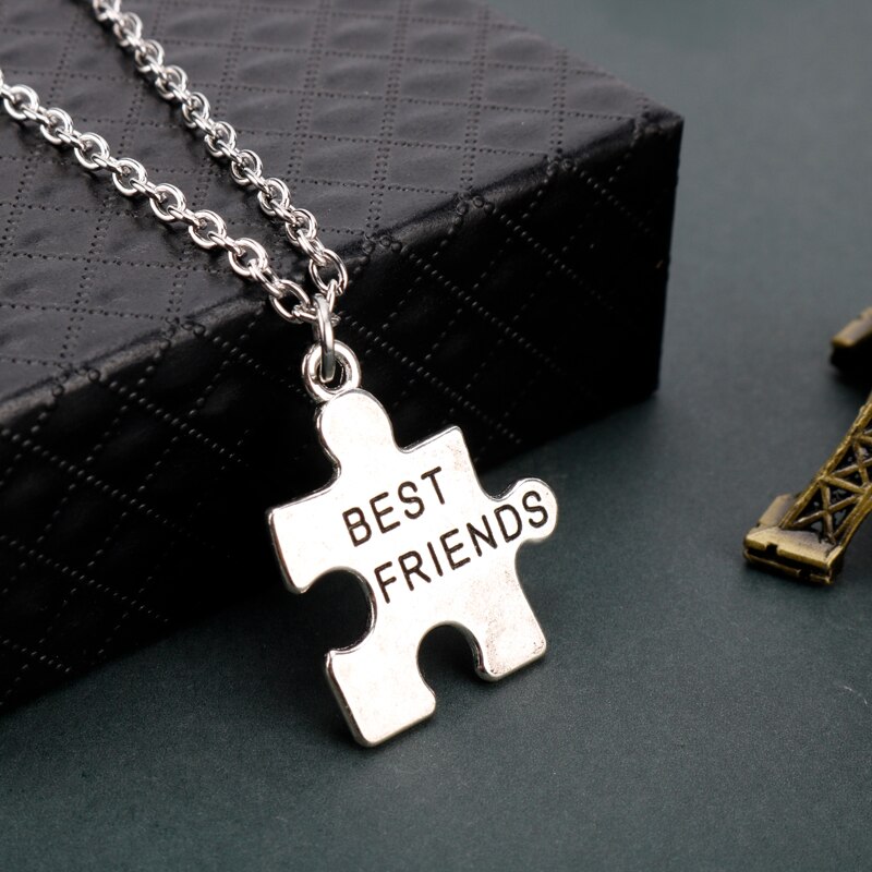 2 stk bedste venner puslespil halskæde kvinder mænd smykker vedhæng halskæder kæde choker collier venskab