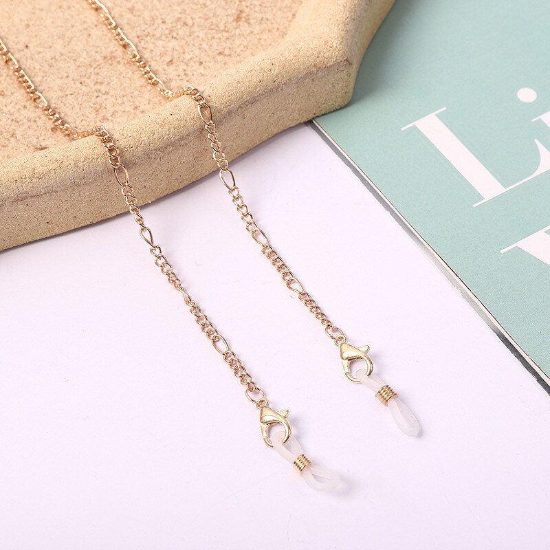 Glazen Strap Leesbril Opknoping Ketting Zonnebril Bril Holder Neck Cord Glazen Anti Metalen Ketting Twee Haken