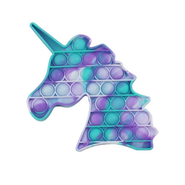 Unicorn Pop It Hot Push Bubble Fidget giocattoli giocattolo Antistress per adulti PopIt Antistress Squishy regalo Antistress Poppit Antistress: 02