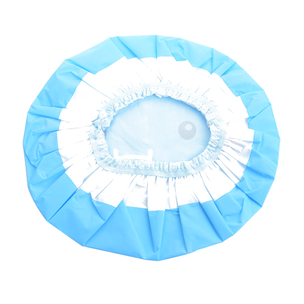 thirstyAA Plastic Waterproof Shower Caps Eco-Friendly Cartoon Lovely Elastic Band Hat Bath Cap Bathroom Women Bathing Cap