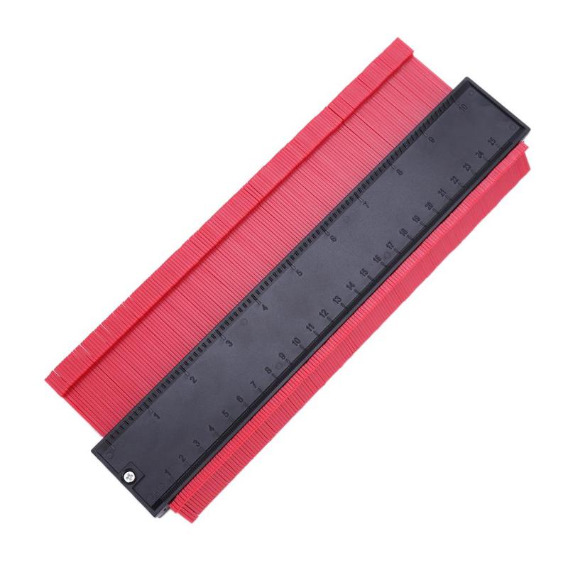 12/14/25cm plast kontur profil måler måler duplikat merking måle måleverktøy laminat tre fliser radian linjal verktøy: 10 tommer rød