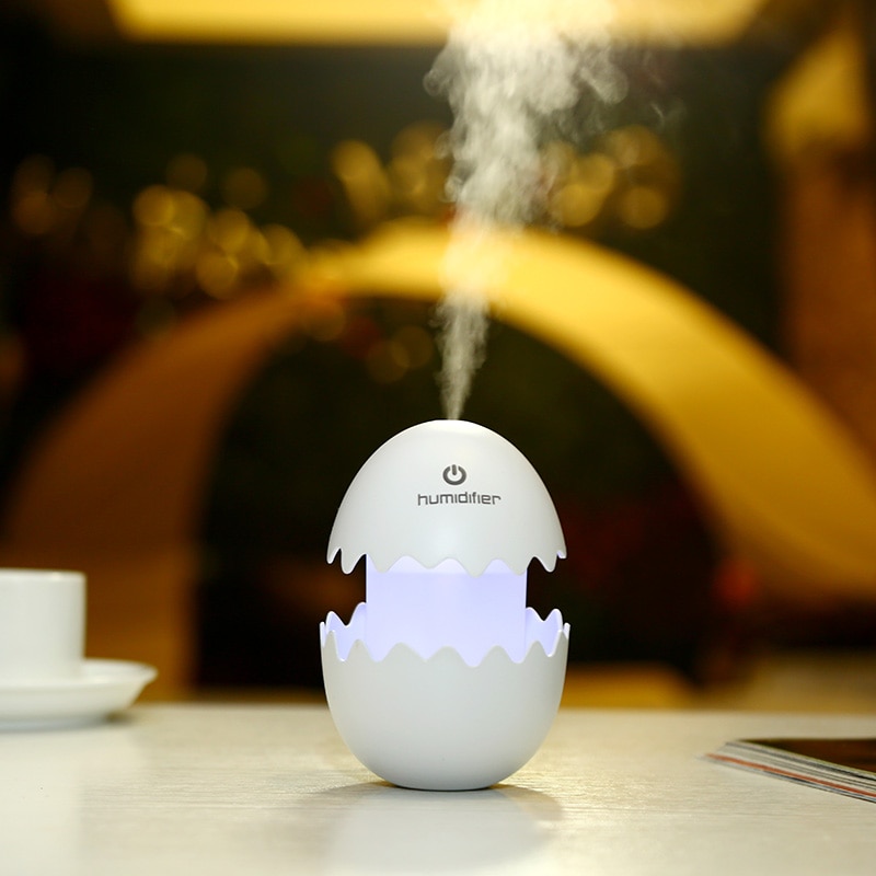 Azgiant mini ägg bil luftfuktare inget brus led nattljus usb luftrenare finfördelning kontinuerligt spraya dimma