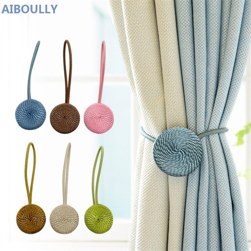 Magneter för gardin magnethållare fånga gardin tillbehör knyta tillbaka europa stil kort flätad rund magnetisk magnet