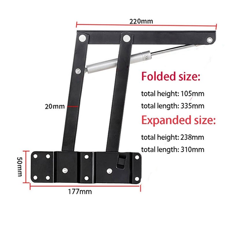 2Pcs Tafel Scharnieren Lift Salontafel Top Opvouwbare Mechanisme Hardware Meubels Tillen Vouwen Kast Scharnier