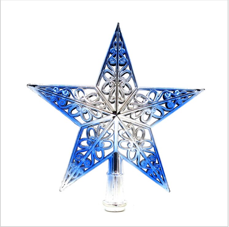 Kerstboom Top Sparkling Star Hollow-Out Opknoping Thuis Plastic Decor Festival Ornament Diy Decoratie Vele Kleuren Beschikbaar: B