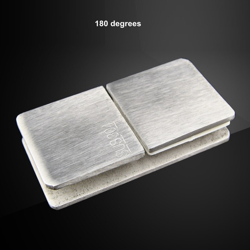 1Pcs 304 Roestvrij Staal Glas Klem Beugel Houder Zware Clam Plank Clip Ondersteuning Douche Spiegel L-kamp Badkamer Clip: 180 degree