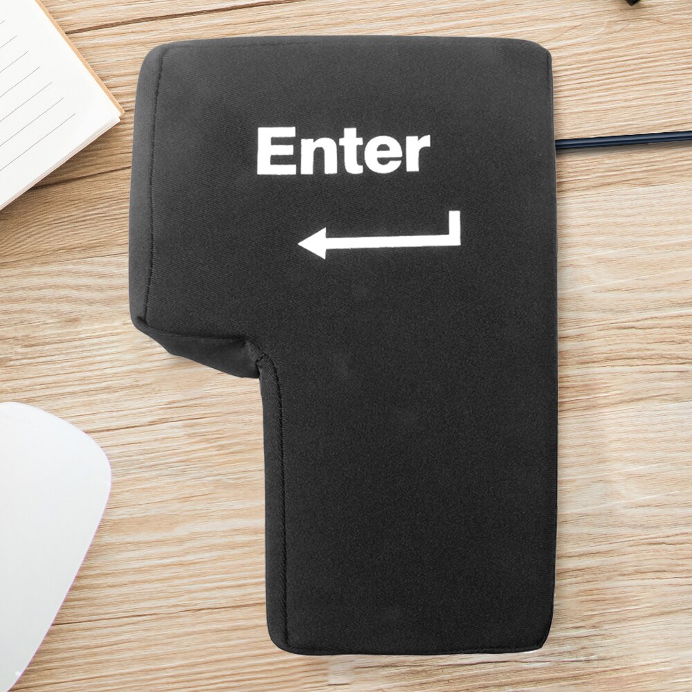 SZKOSTON Big USB Enter Key Anti Stress Button Decompression Computer Any Vent Pillows Button Desktop Pillow For Programmer