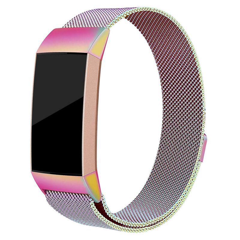9 Colors For Fitbit charge 3 Fitness Band Magnetic Milanese Stainless Steel bracelet Replacement bands For charge3 strap: Q / Large