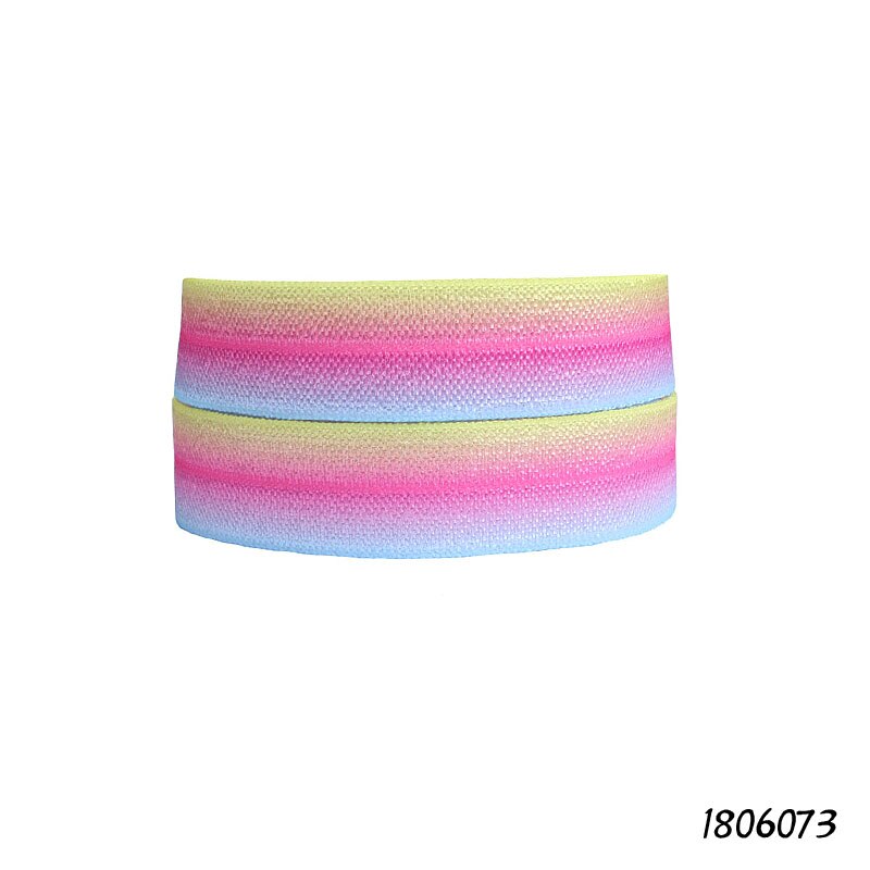 (50 yards/parti) spandex nylon stof regnbuegradient ombre trykt fjende elastisk bånd: E1809003