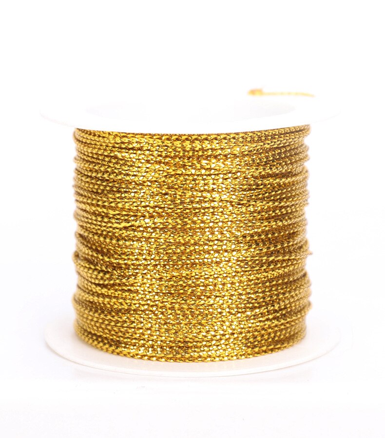 20meters 1mm Wide Tinsel String Craft Making Cord Non Stretch Jewelry Making Wrap Ribbon Metallic Cord Packaging Rope: K