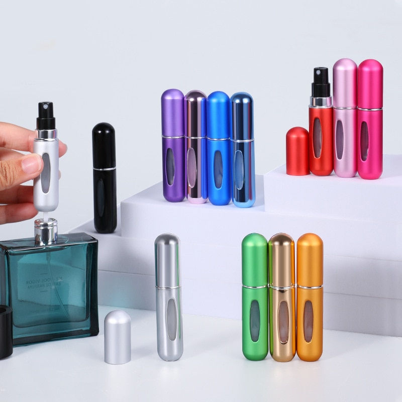 5ml Parfüm Zerstäuber Tragbare Flüssigkeit Container Für Kosmetik Mini Aluminium Spray Alcochol Leere Flasche Nachfüllbar Für Reisen