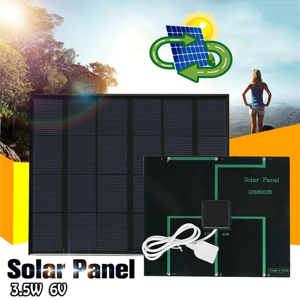 Solpanel system oplader 3.5w 6v opladning til mobiltelefon power bank camping dag-ship