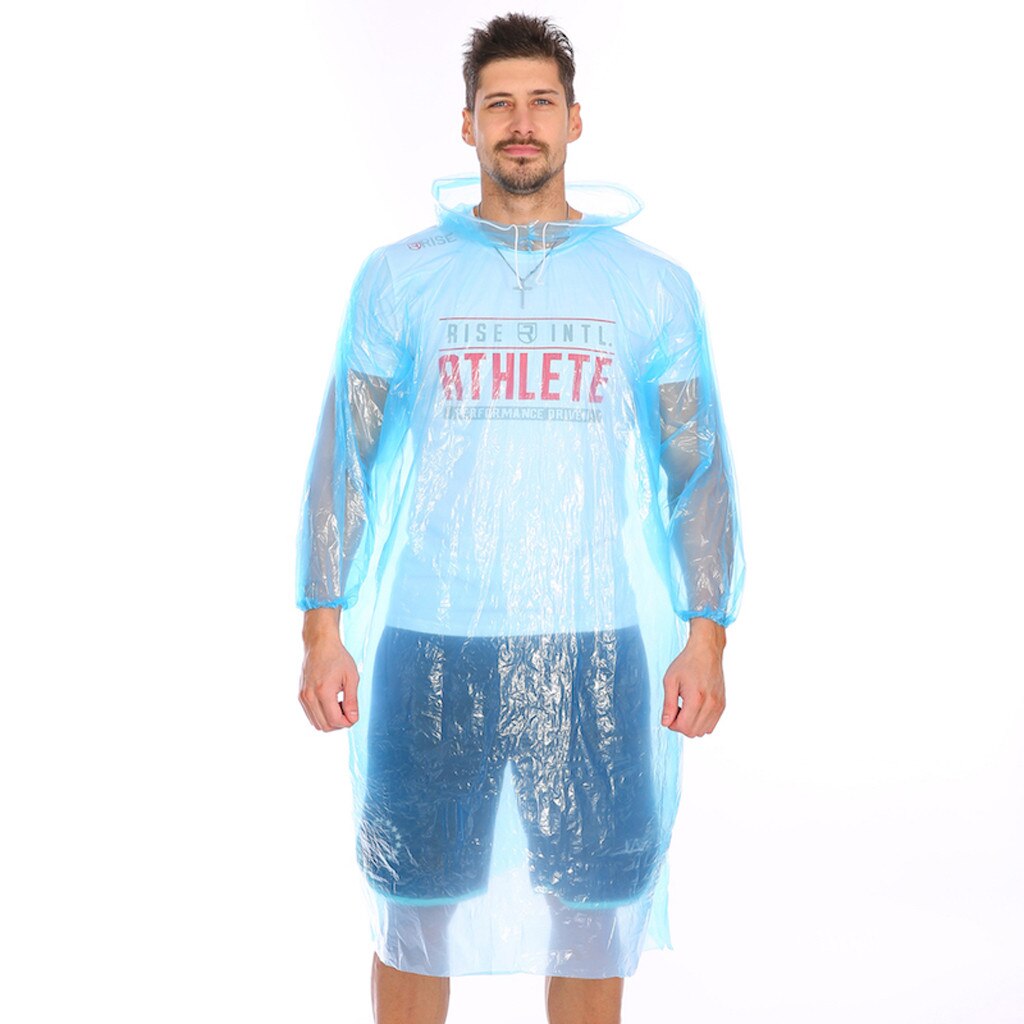 Rider Raincoat Transparent Men Women Hooded Jacket Neutral PE Raincoat Style Rain Coat: A