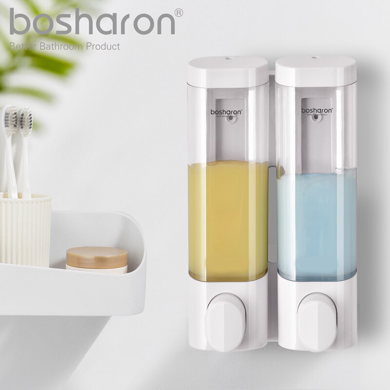 Bathroom Wall Mounted Soap Dispenser For Shampoo Shower Gel Kitchen Dish Detergents Hand Sanitizer 300ml Lockable Plastic Bottle