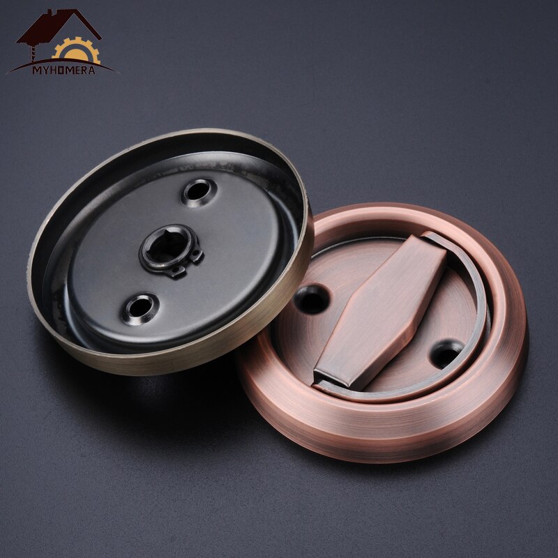 Myhomera Hidden Door Handles Stainless Steel 304 Recessed Invisible Handle Cabinet Pulls Fire Proof Door Disk Room Round Ring