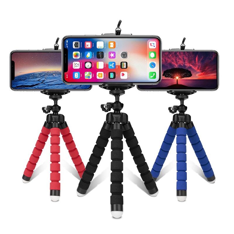 Mini Flexibele Spons Octopus Statief 360 ° Verstelbare Reizen Draagbare Camera Stand-Compatibel Met Mobiele Telefoons, Sport Camera