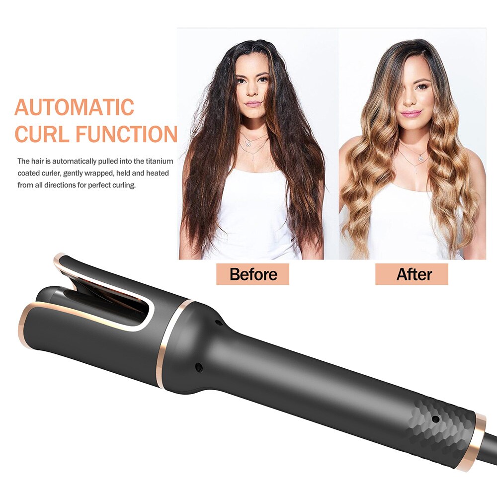 Spin N Ceramic Rotating Curler for Curls Waves Portable Hair Styling Fast Heating Women Styler Automatic Hair Curling Iron Wand