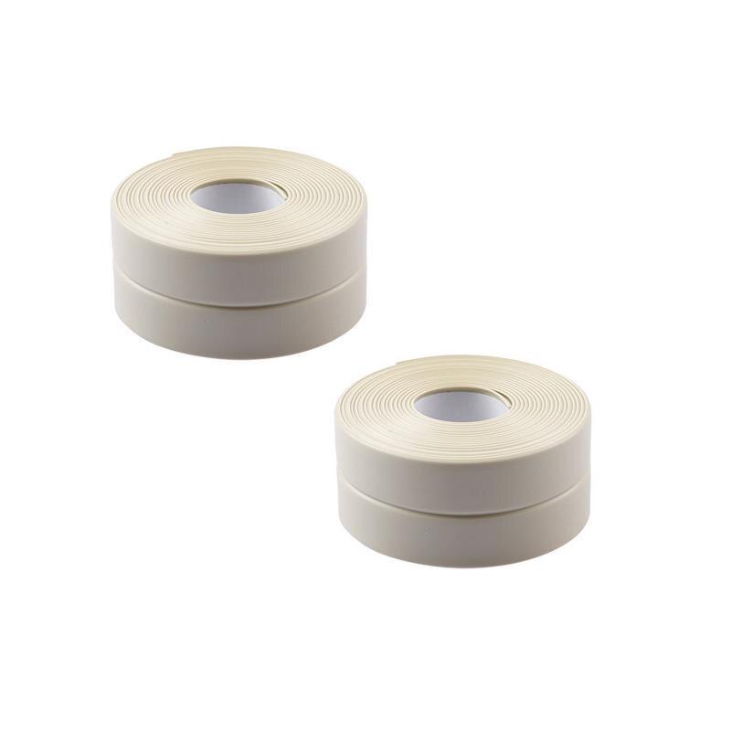 2pcs/Set Bathroom Stickers Shower Sink Bath Sealing Strip Tape White PVC Self Adhesive Waterproof Wall Sticker Bathroom Kitchen: 2pcs green