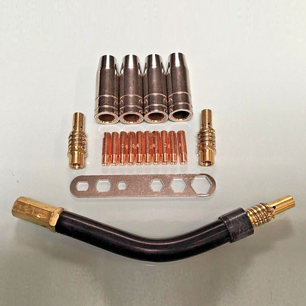 1 Set MIG Welding Torch Spare Kit Shrouds Nozzle Tips Springs Tool Parts Set