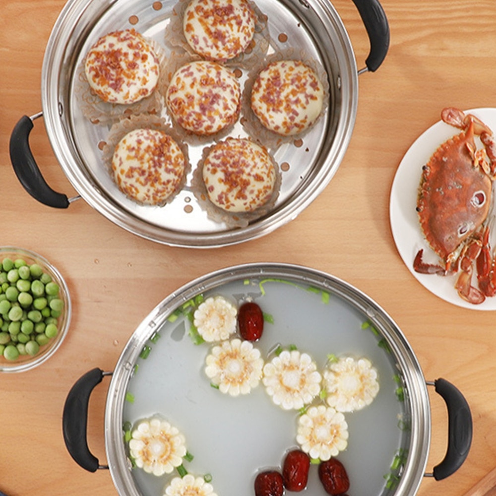 Kitchen Steam Pot Stainless Steel Stock Pot Practical Household Kitchen Food Cooking Steam Pot Multifunctional Cooking Pot