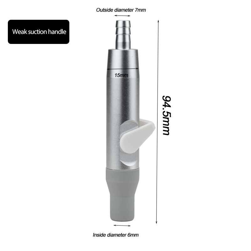 Poignée d'aspiration dentaire faible, éjecteur de salive, vannes d'aspiration, adaptateur de pointe avec manchon en Silicone gris, outil dentaire