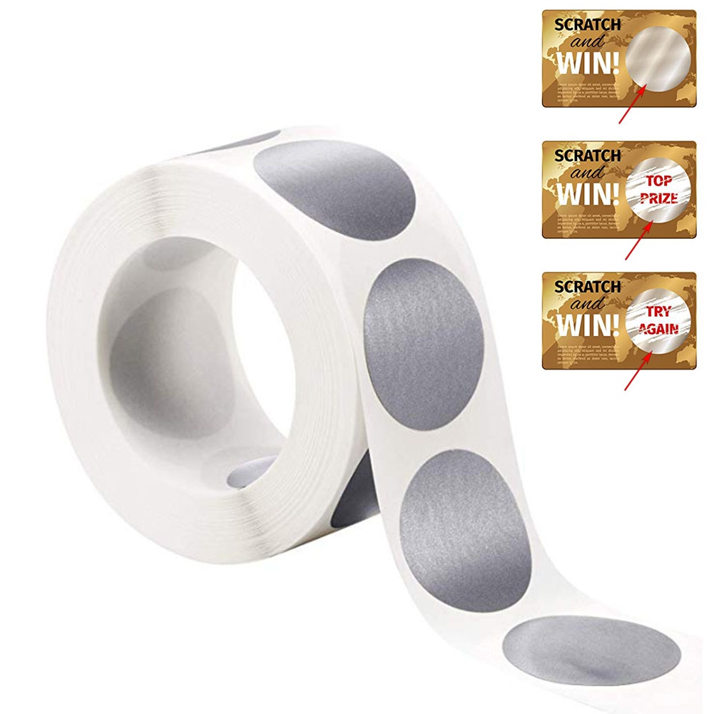300Pcs Self-adhesive Circular Scrape Sticker Tape Prize Or Label Sticker Party Stickers For Envelope Card