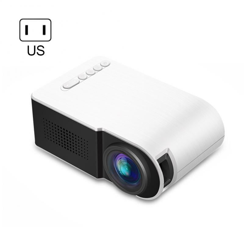 Mini Draagbare 7000 Lumens Led 3D Projector 320*240 Pixels Ondersteuning Hd 1080P Video Home Theater Speler Gebouwd-In Stereo Speakers: white US