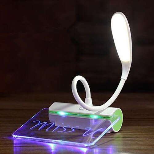 Usb Vouwen Message Board Bureaulampen Mini Opladen Touch Tafellamp Creatieve Led Leren Oogbescherming Groen