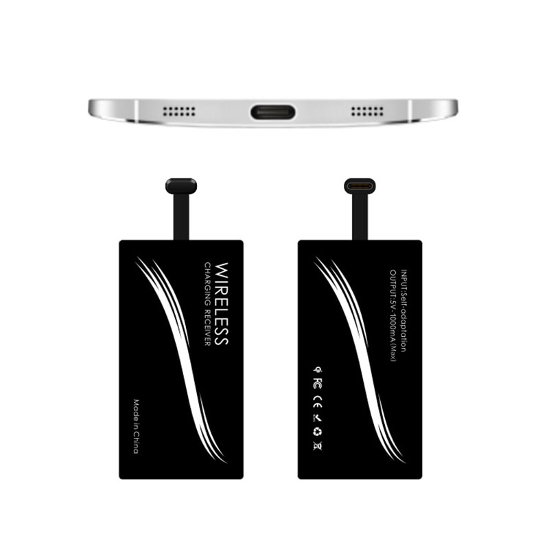 Drahtlose Lade Universal Leichte, Tragbare Schwarz Cradle Empfänger Modul Ersatz Für Typ-C Handys DC 5V