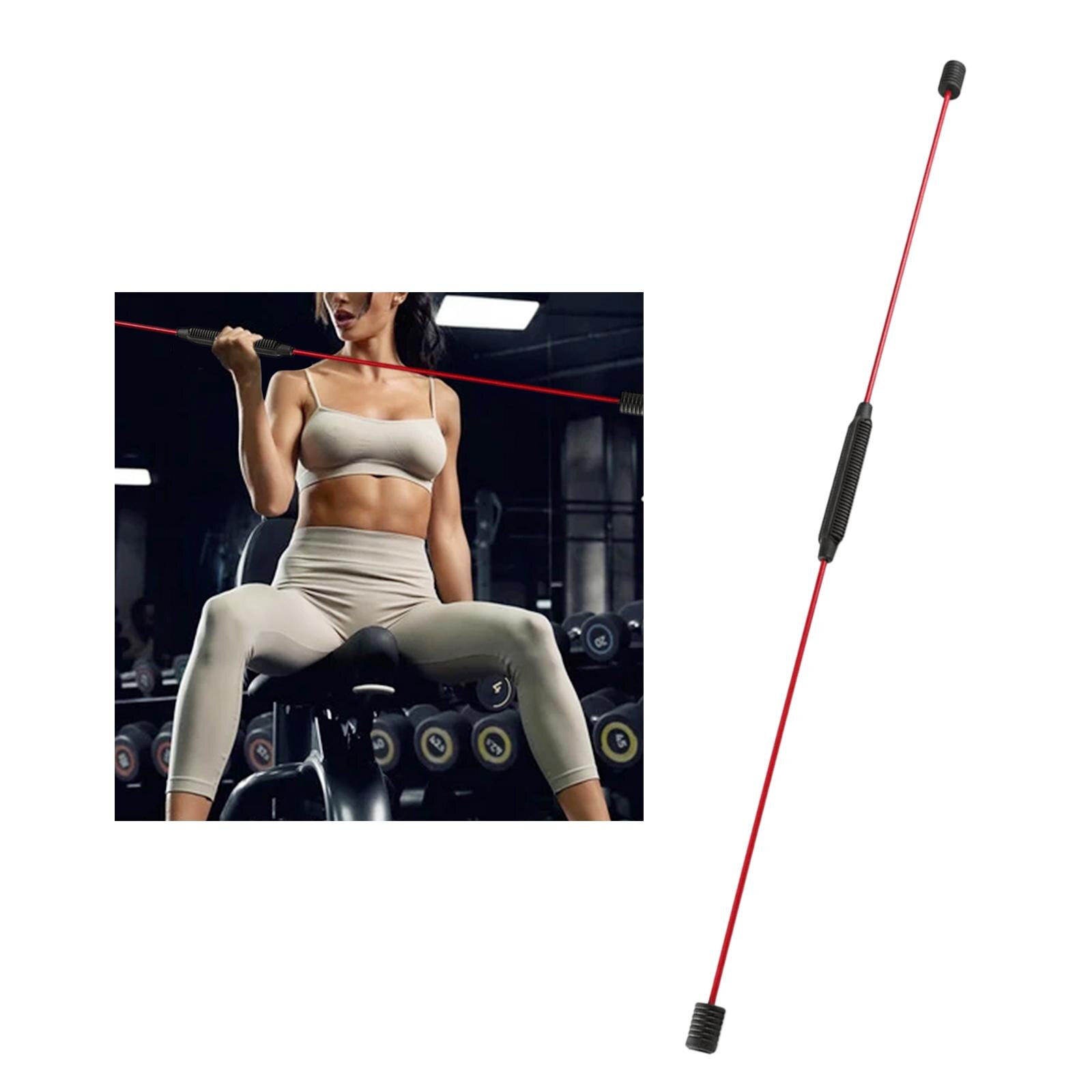 Elastic Fitness Bar Rubber Handle Training Muscle Glass Fiber Exercise Stick