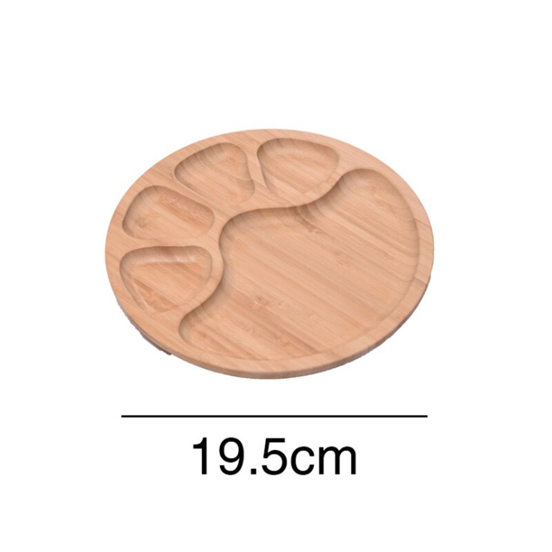 Japanese Style Bamboo Grid Plate Wood Fruit Dessert Bread Cake Plate Bowl complementary Food Plate Barbecue Plate: D