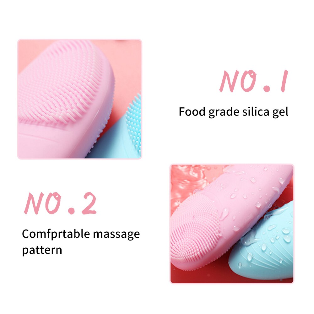 Ad ultrasuoni Elettrico di Vibrazione Del silicone Viso Spazzola di Pulizia Della Pelle di Rimozione di Comedone del Poro più pulito strumento di Pulizia di Massaggio