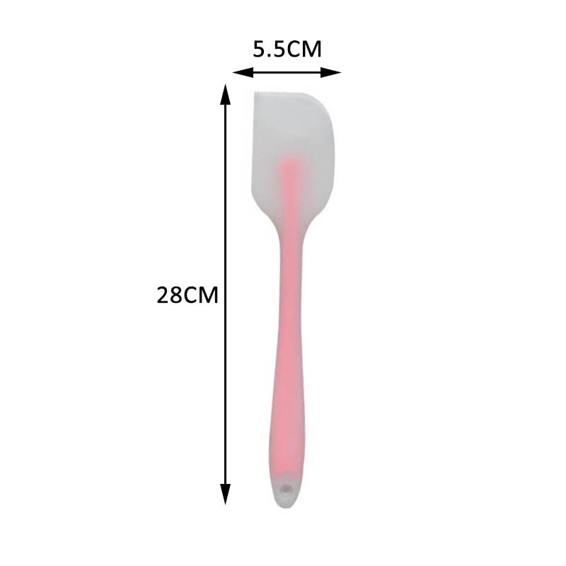 1pcs Kitchen Supplies Silicone Cake Spatula Translucent Multi Purpose High-temperature for Butter Cooking Cookie Pastry Scraper: Pink